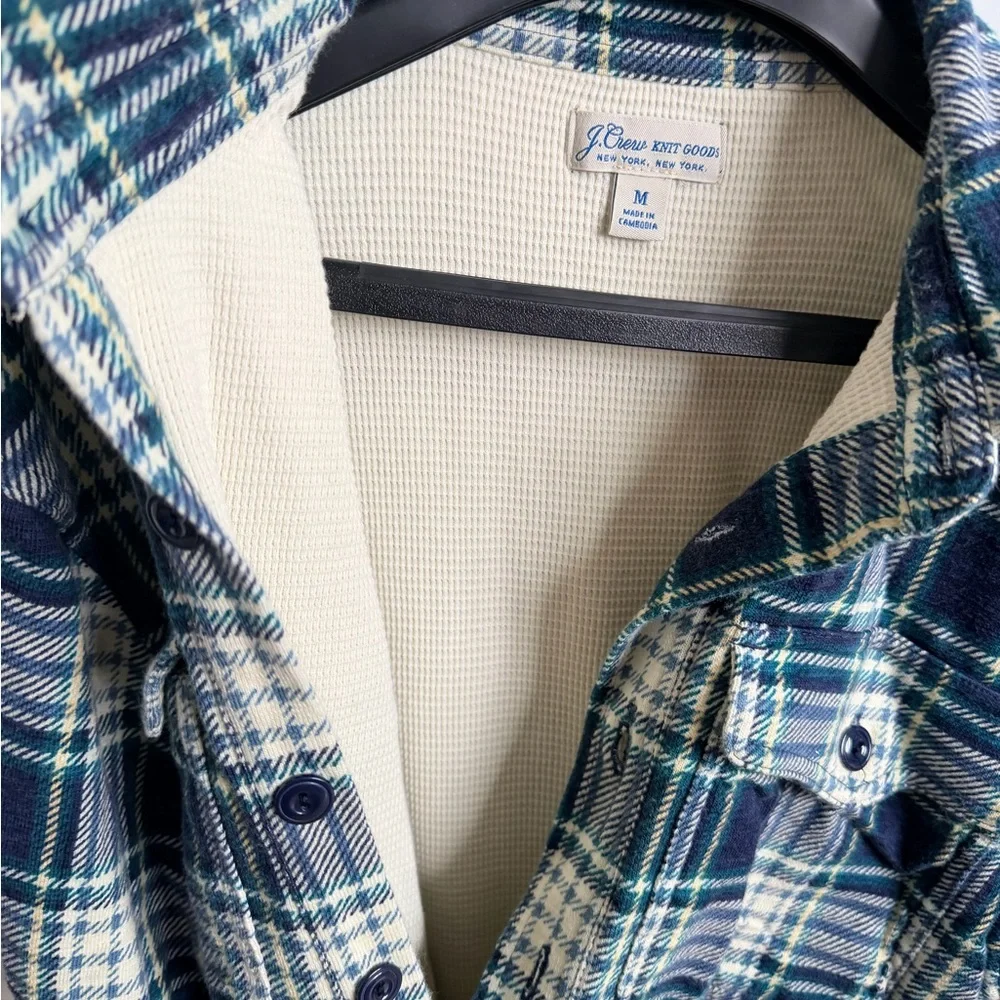 J. Crew Men’s Waffle-lined garment-dyed Harbor shirt in plaid sz M VGC - Picture 7 of 11